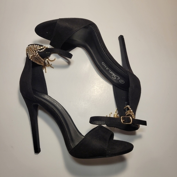 Shoe Land Charming Rhinestone Tassel Ankle Strap Open Toe Stiletto Heel Size 8.5 - Picture 6 of 11